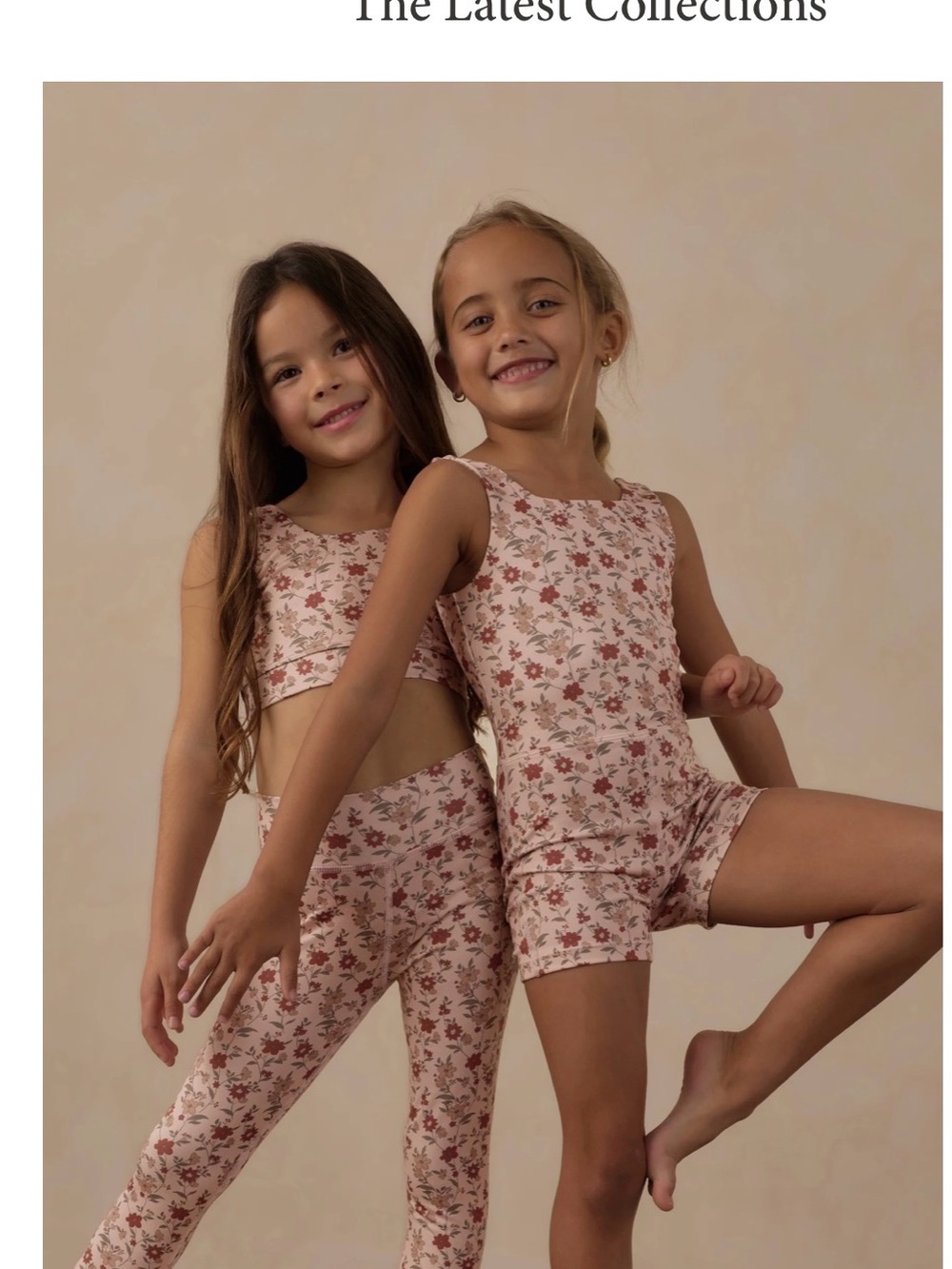 Rylee + Cru Floral Leggings and Crop Top Set - Dusty Rose & White